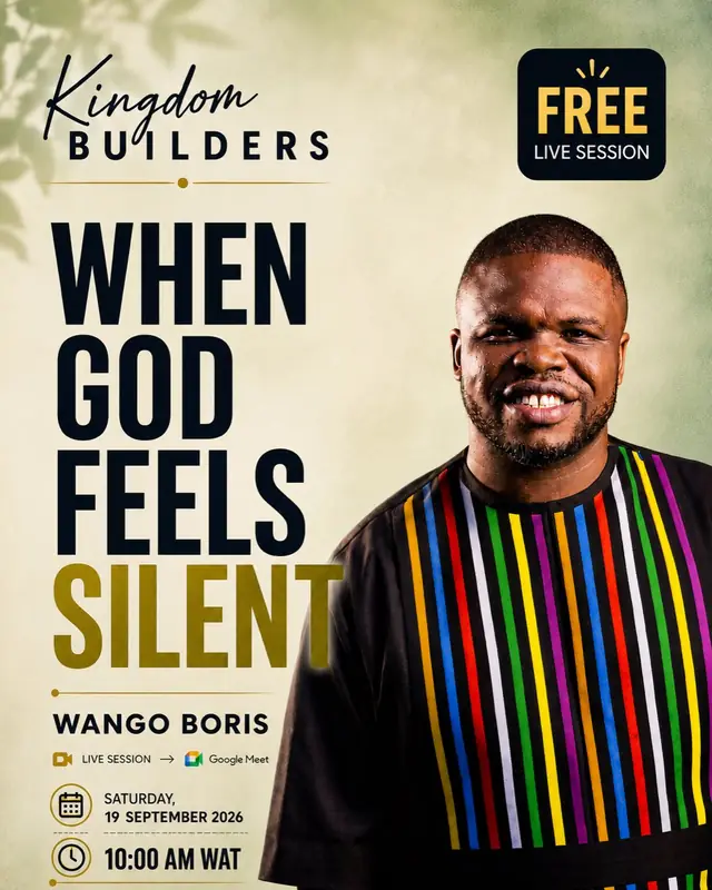 When God feels silent — free live session, Saturday 19 September 2026, 10am WAT