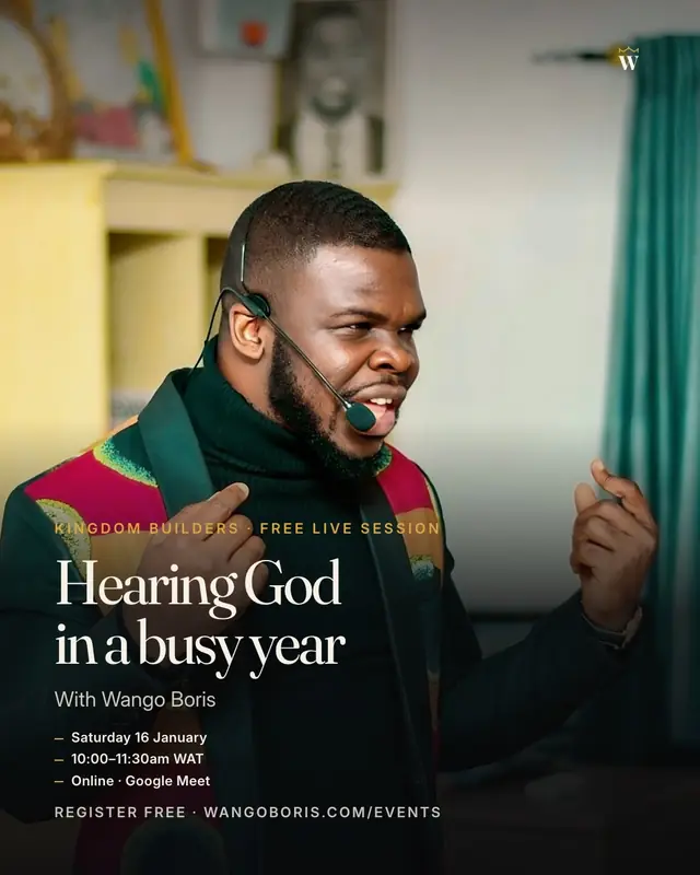 Hearing God in a busy year — free live session, Saturday 16 January 2027, 10am WAT
