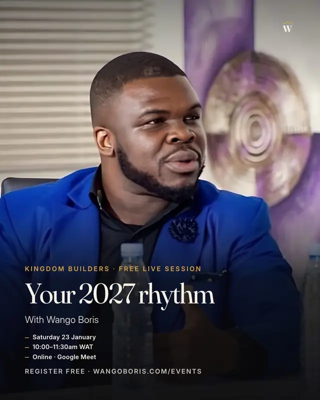 Your 2027 rhythm — free live session, Saturday 23 January 2027, 10am WAT