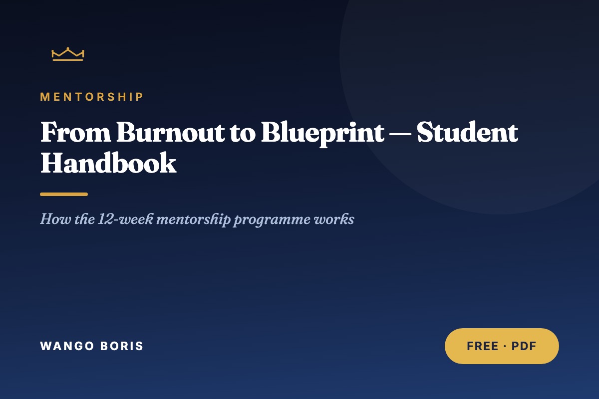Cover: From Burnout to Blueprint — Student Handbook