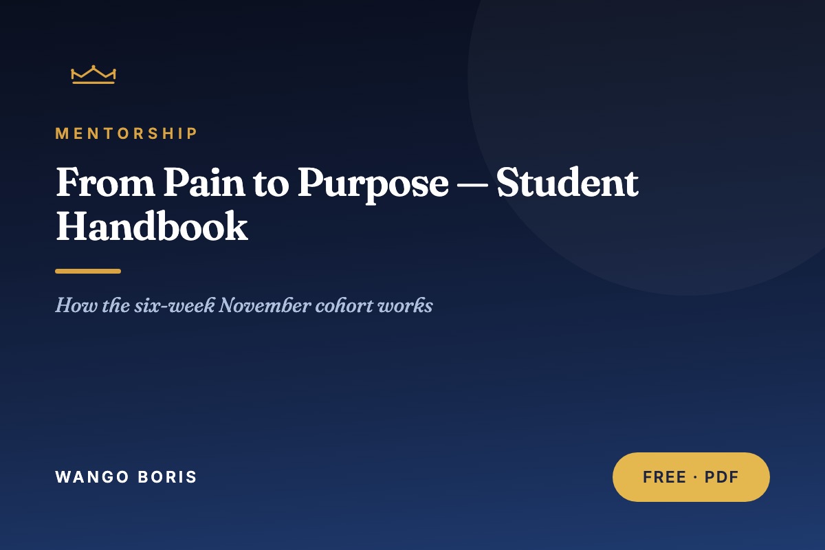 Cover: From Pain to Purpose — Student Handbook